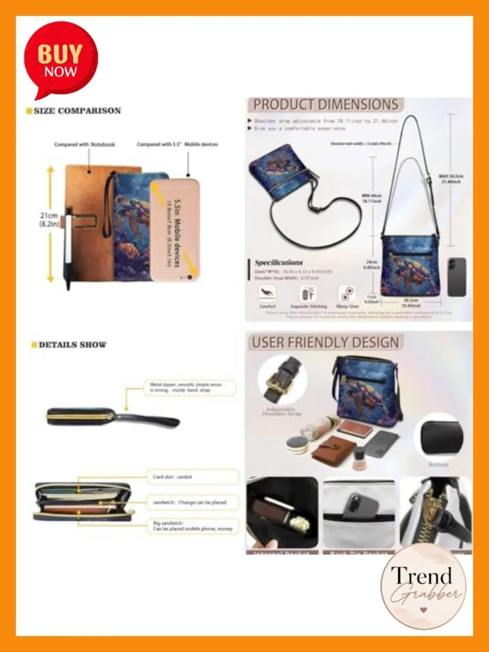 Crossbody Purse Set, Multi-Pocket Hobo Bag with PU Wristlet Wallet
